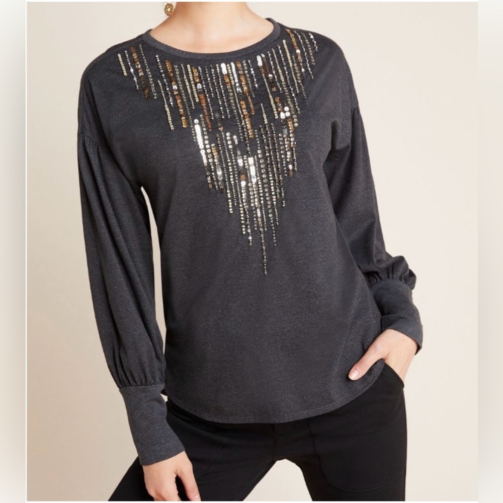 Sequin long sleeved top